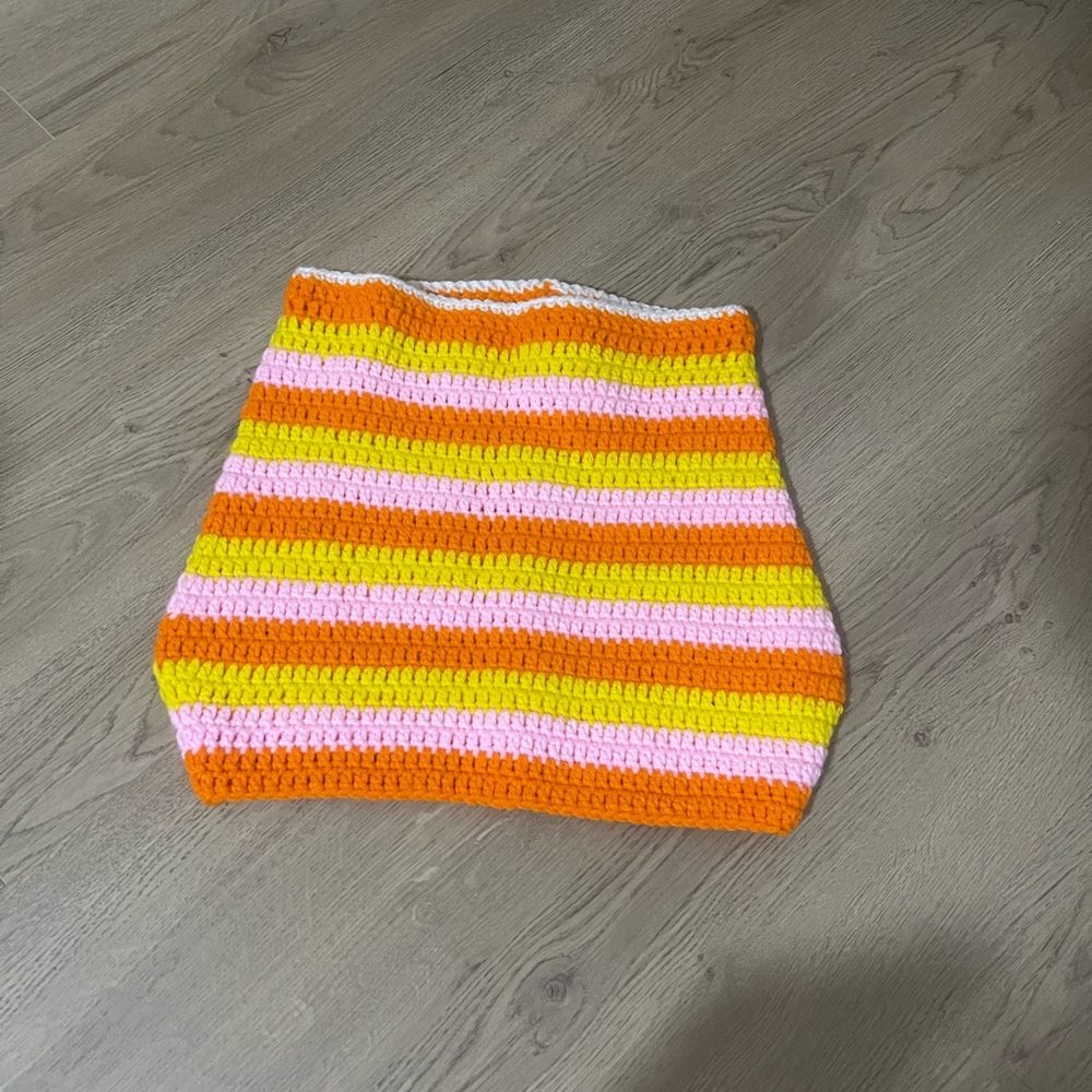 Colorful Striped Crochet Skirt